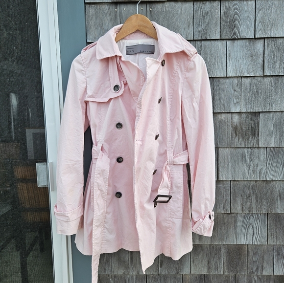 Zara Rose Pink Trench Coat - size medium - Picture 5 of 11